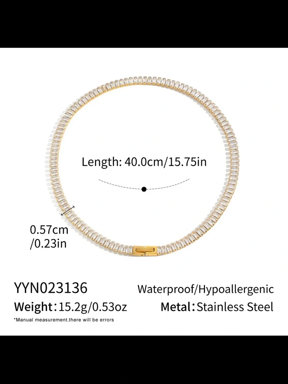 Gold-Plated Clear Crystal Tennis Necklace and Bracelet Set